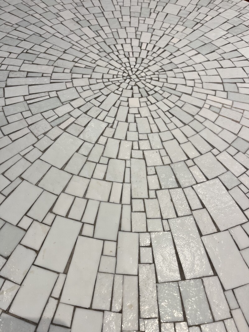 F 441 JC round glass mosaic coffee table by Berthold Müller