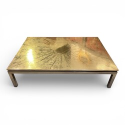 F 445 JD/RC brass coffee table with monogram, 1970’s