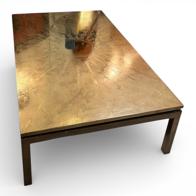 F 445 JD/RC brass coffee table with monogram, 1970’s