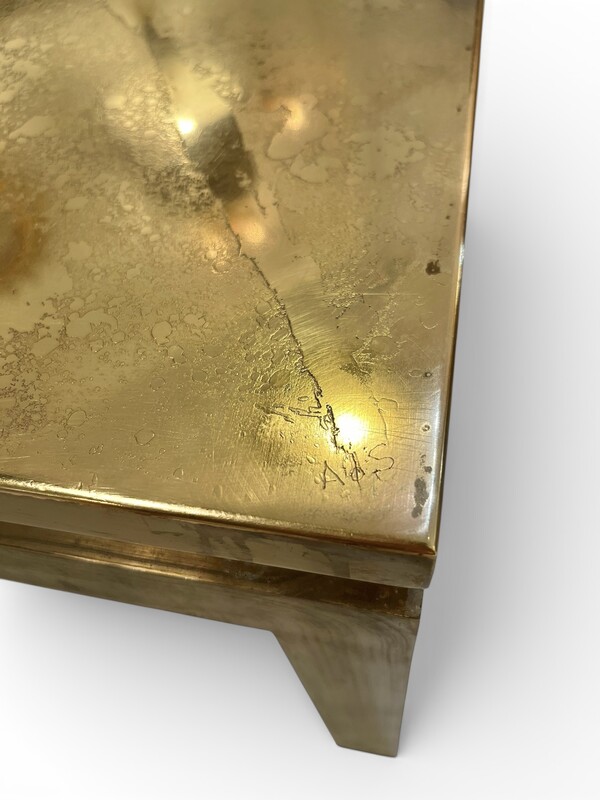 F 445 JD/RC brass coffee table with monogram, 1970’s