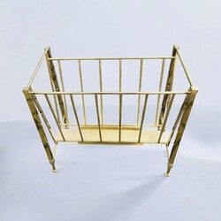 F 447 AG Magazine Rack in brass att. To Jacques Quinet 1950’s
