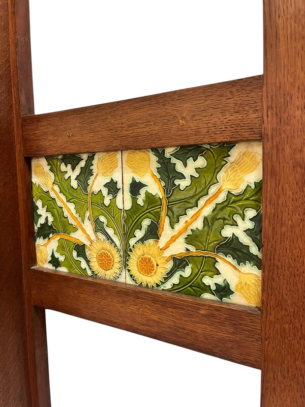 F 449 YO art nouveau coat rack with ceramic tiles 