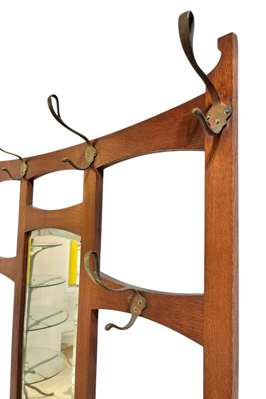 F 449 YO art nouveau coat rack with ceramic tiles 