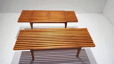 F 450 JC Pair slatted coffee tables 1960s