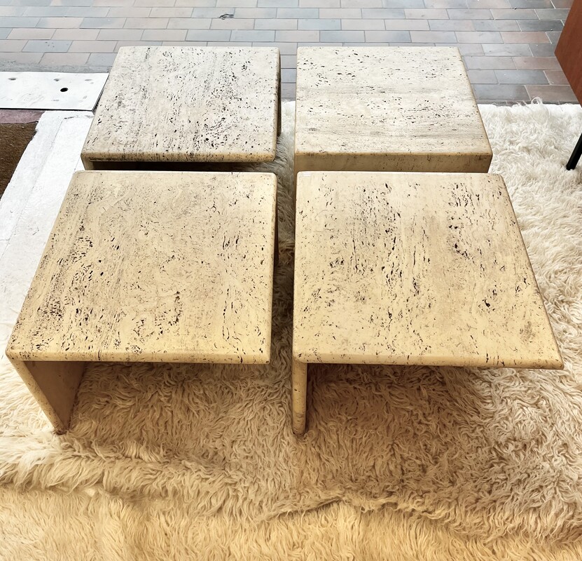 F 450 SC set of 4 travertine coffee tables