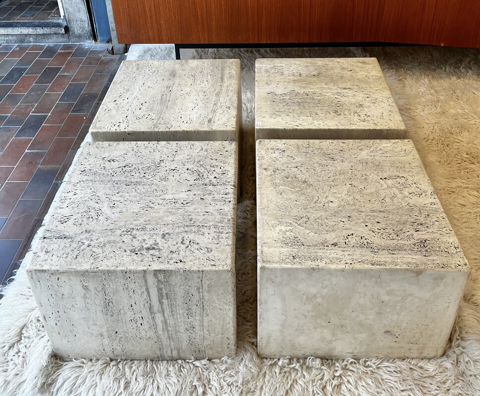 F 450 SC set of 4 travertine coffee tables