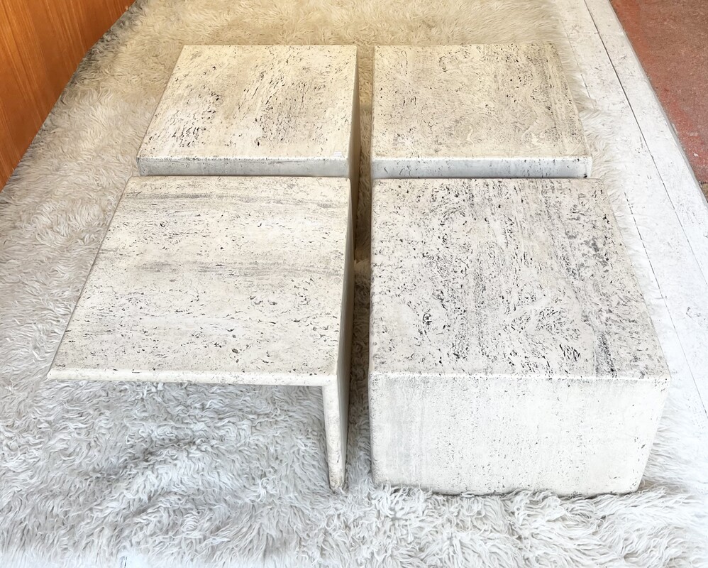 F 450 SC set of 4 travertine coffee tables
