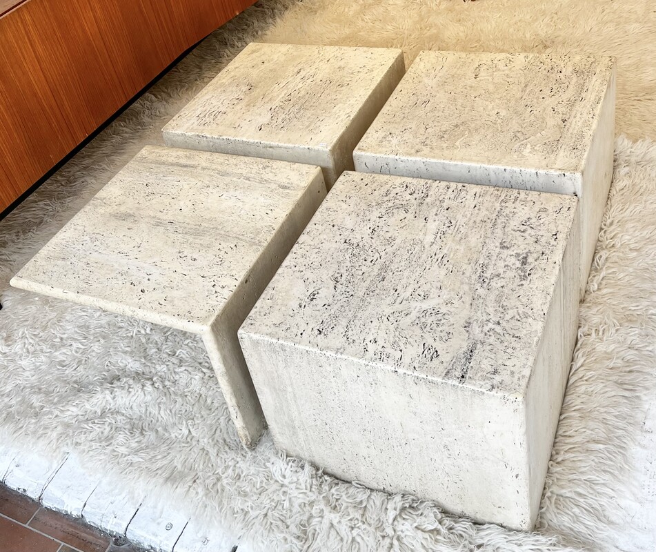 F 450 SC set of 4 travertine coffee tables