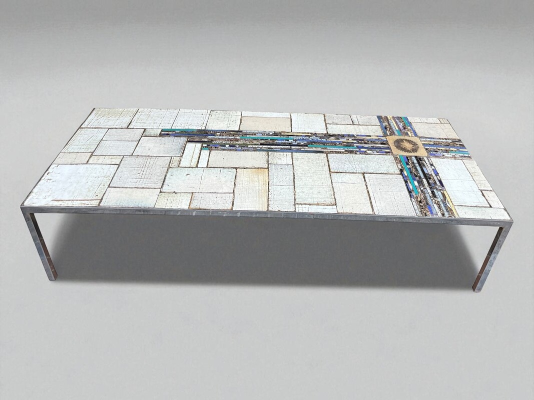 F 451 SC ceramic tiles coffee table by Pia Manu 