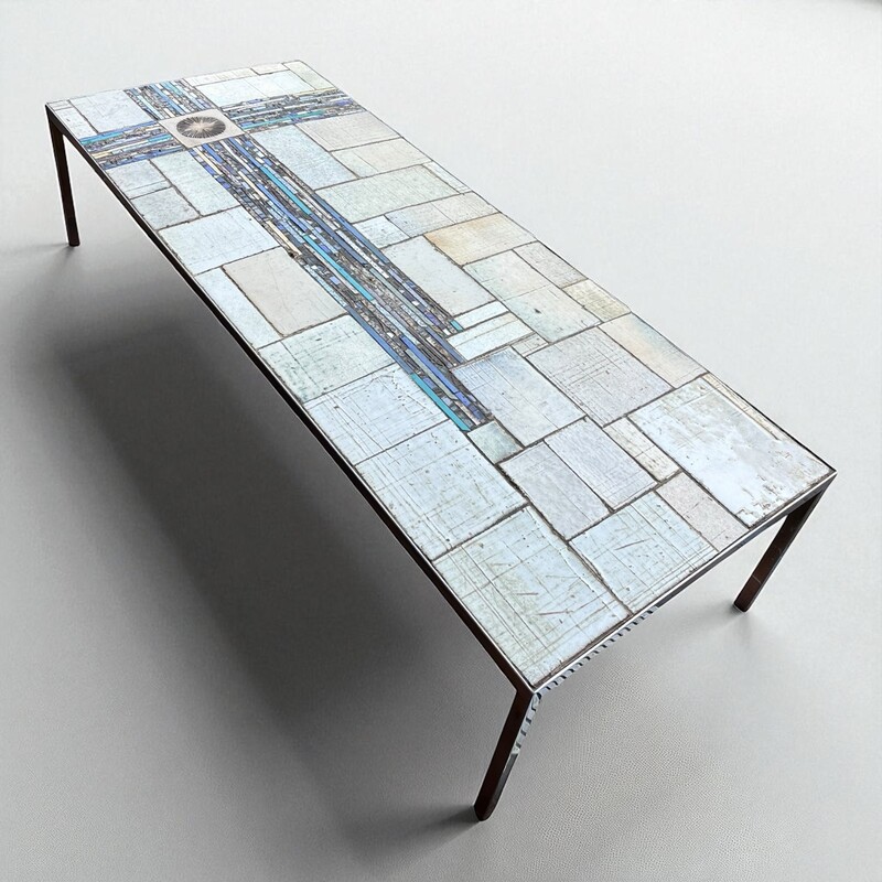 F 451 SC ceramic tiles coffee table by Pia Manu 