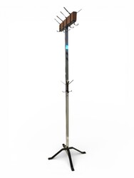 F 456 AG chrome and wood coat rack, 1970’s