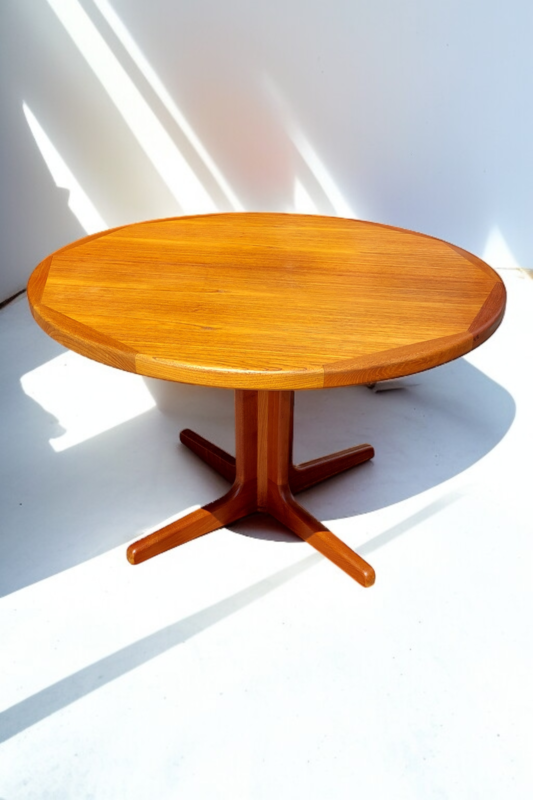 F 457 JC Teak extendable dining table Denmark 1970s
