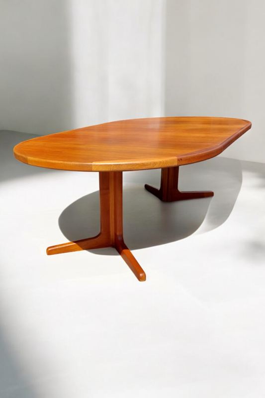 F 457 JC Teak extendable dining table Denmark 1970s