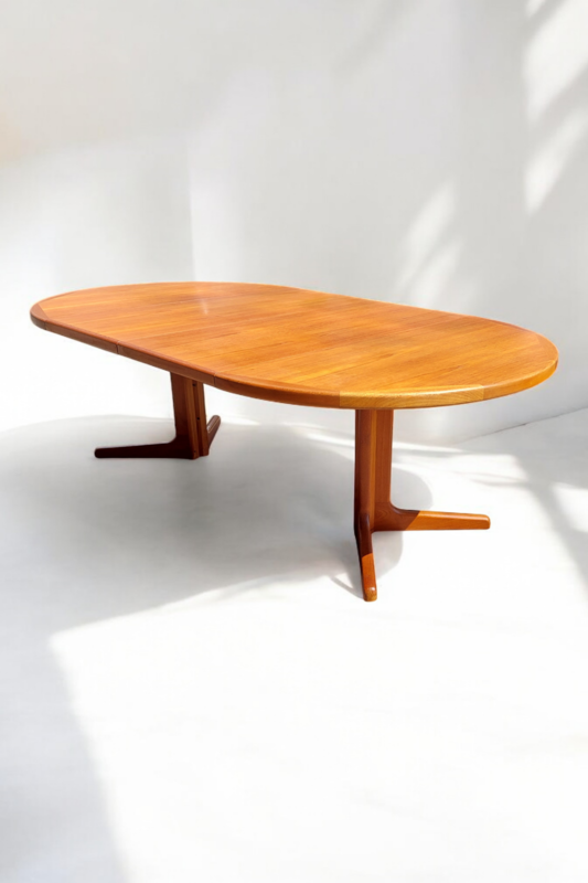 F 457 JC Teak extendable dining table Denmark 1970s