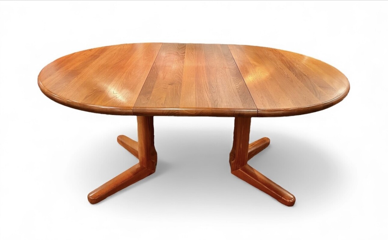 F 458 AS Scandinavian round/ovale extendable teak dining table, 1970´s