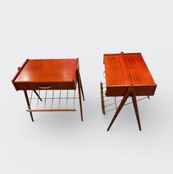 F 459 AG Pair of bed side teak and brass Danemark 1960’s