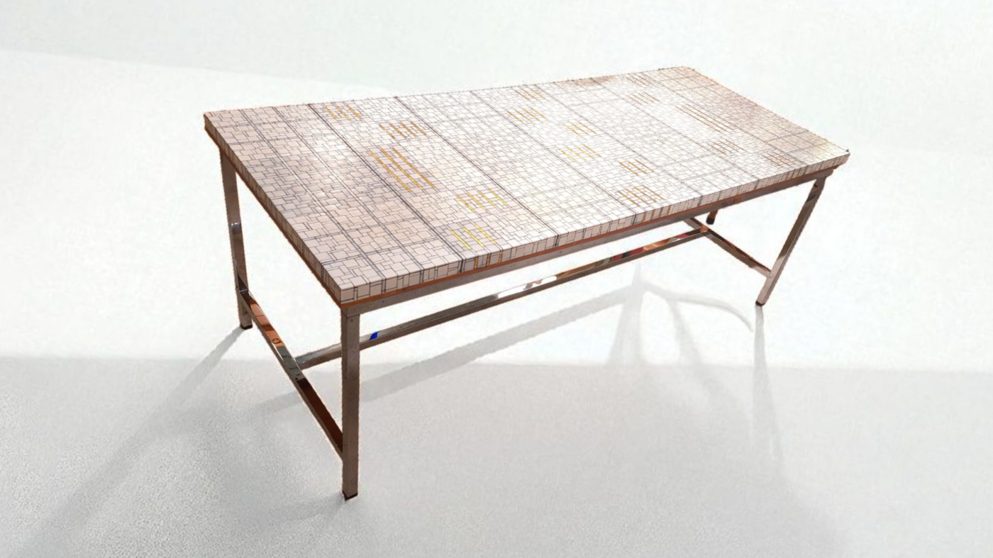 F 460 JC Mosaic coffee table by Berthold Muller 1960s