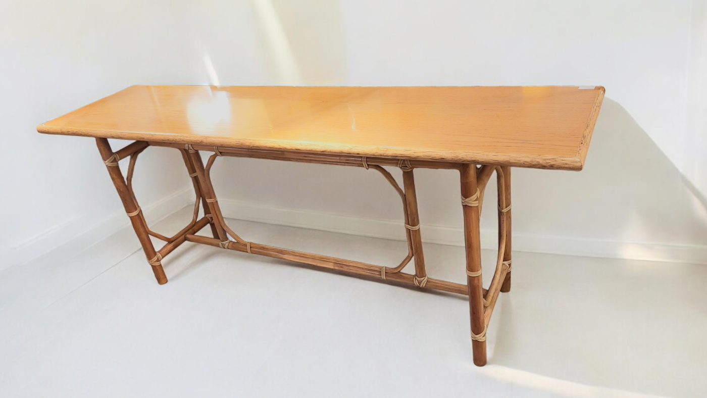 F 461 JC Bamboo tiki style console 1980s