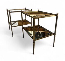 F 462 RD pair of neoclassical mid century side tables 