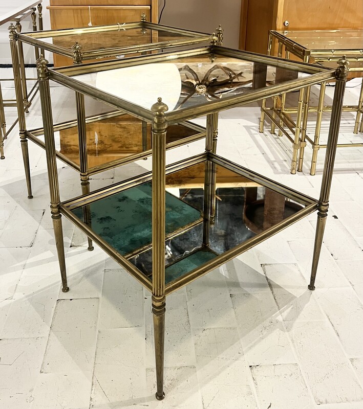 F 462 RD pair of neoclassical mid century side tables 