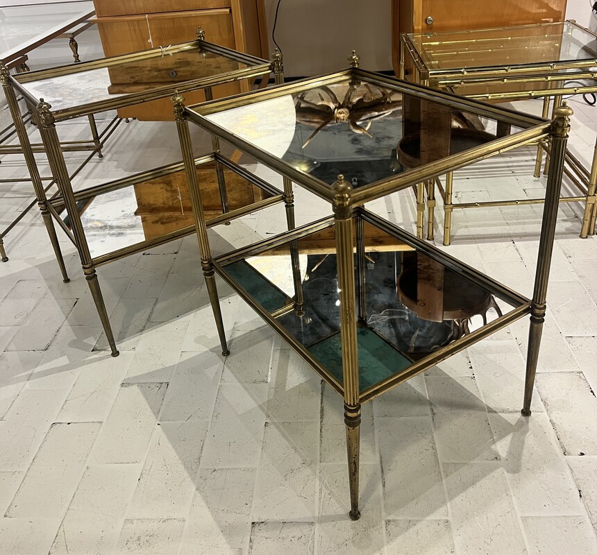 F 462 RD pair of neoclassical mid century side tables 