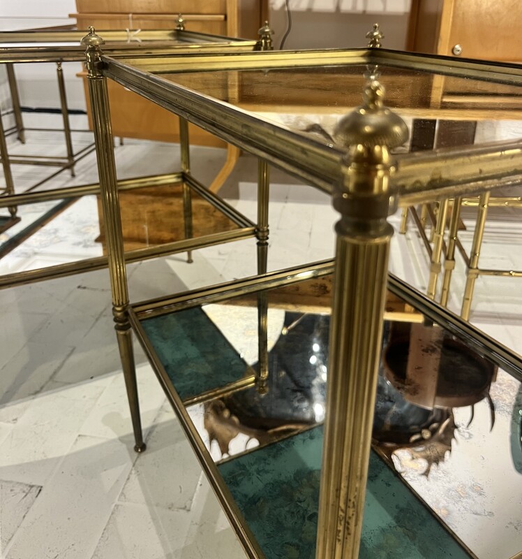 F 462 RD pair of neoclassical mid century side tables 