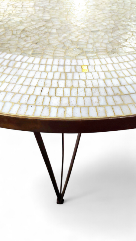 F 464 JC Mosaic round coffee table by Berthold Muller, 1950s