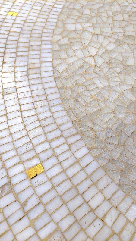 F 464 JC Mosaic round coffee table by Berthold Muller, 1950s