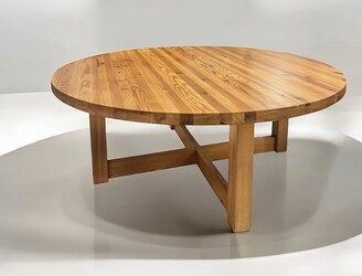 F 466 CW round pine coffee table 