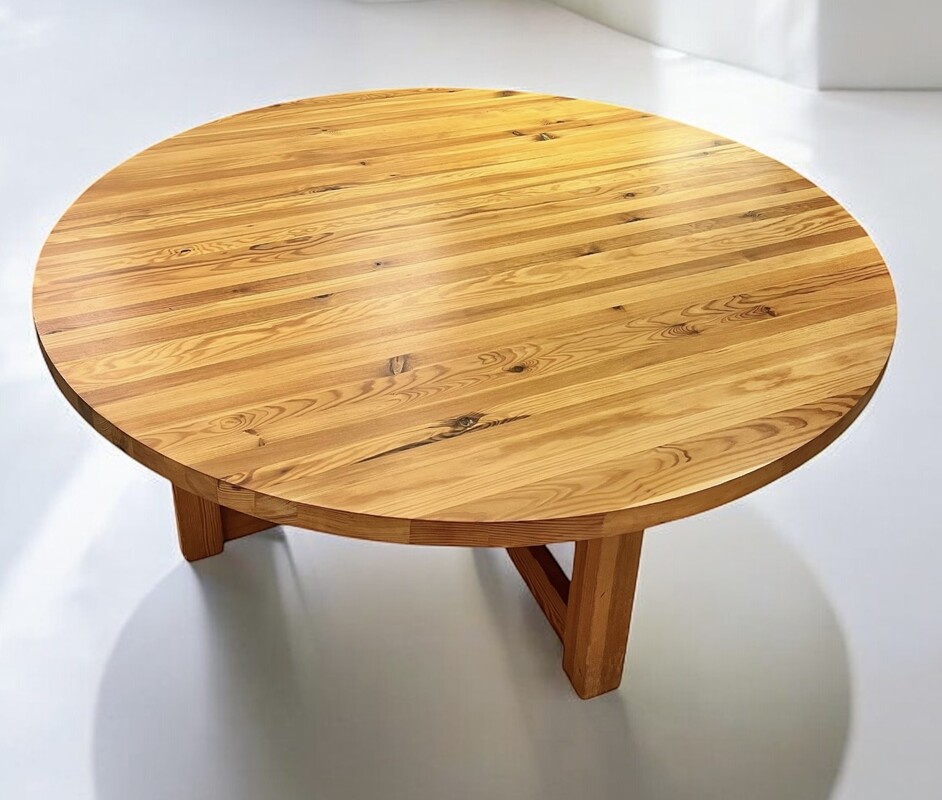 F 466 CW round pine coffee table 