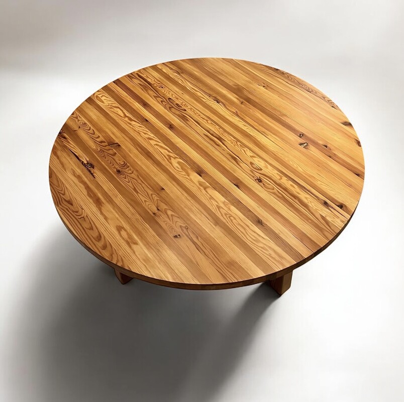F 466 CW round pine coffee table 
