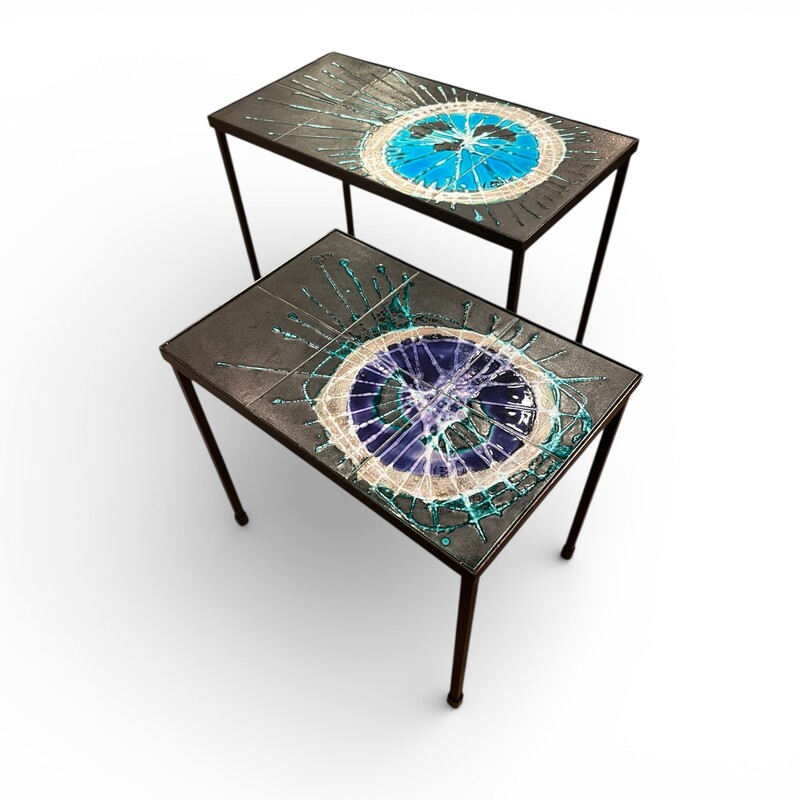 F 468 AS Ceramic tiles side tables by Belarti, (sold separatly )