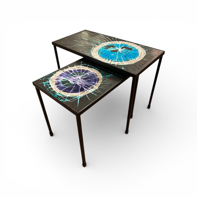 F 468 AS Ceramic tiles side tables by Belarti, (sold separatly )