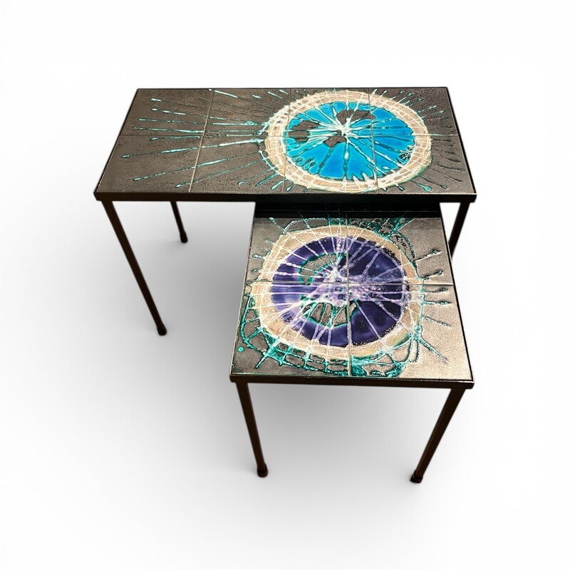 F 468 AS Ceramic tiles side tables by Belarti, (sold separatly )