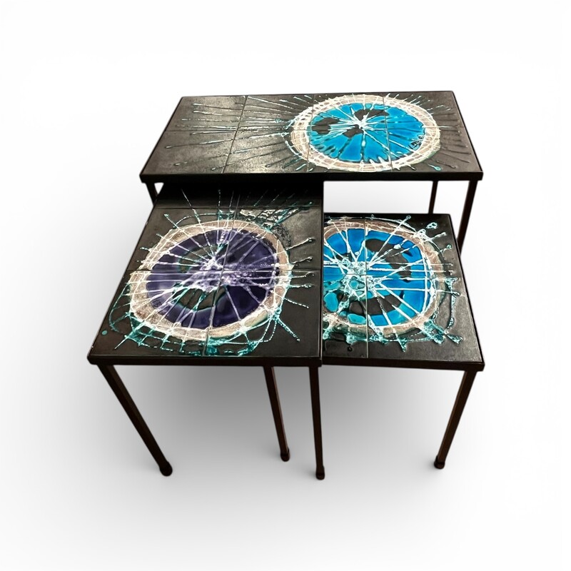 F 468 AS Ceramic tiles side tables by Belarti, (sold separatly )