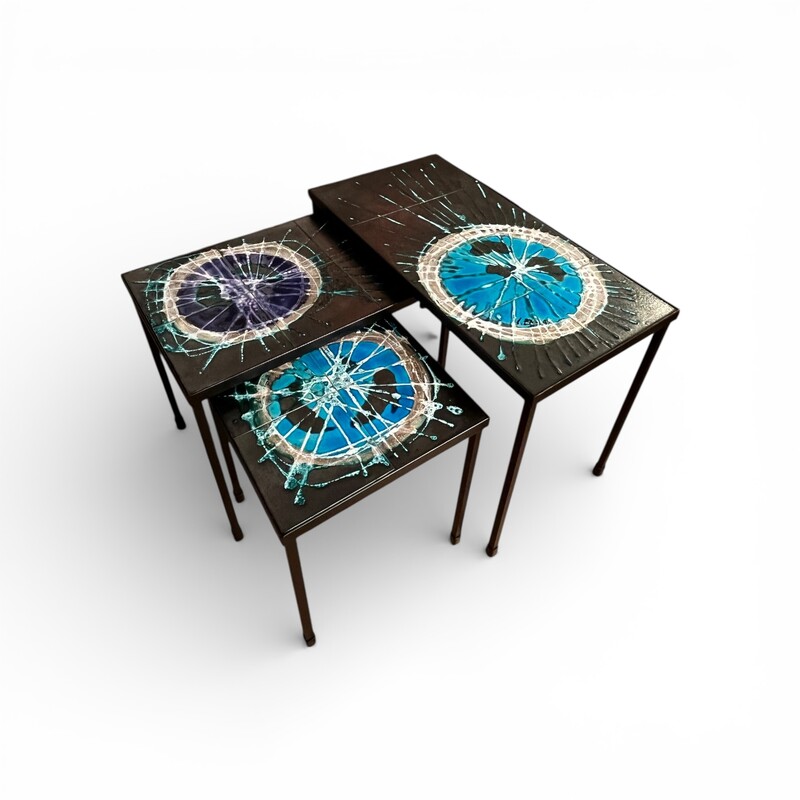 F 468 AS Ceramic tiles side tables by Belarti, (sold separatly )