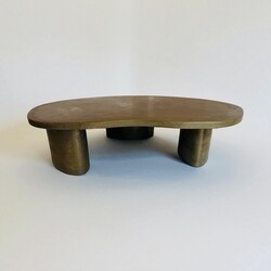 F 470 AG rare double Freeform coffee table galvanoplastie process brass ´1970