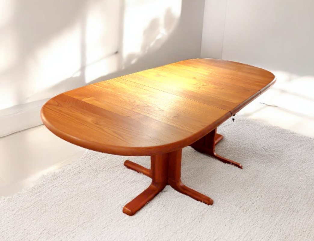 F 470 JC Solid teak adjustable dining table by Golstrup, 1970s 