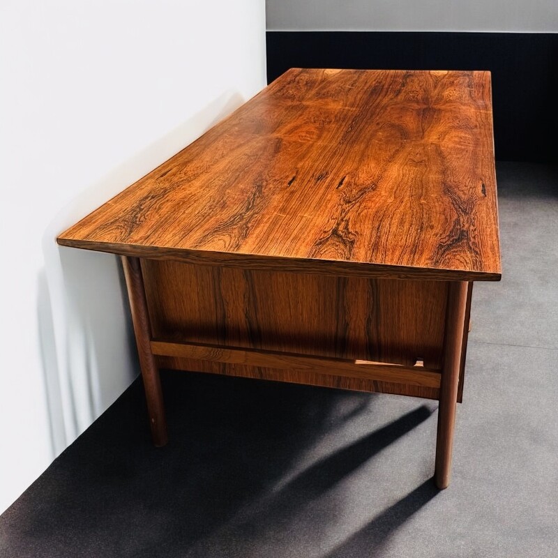 F 471 AG Rosewood double face Desk by Arne Vodder
