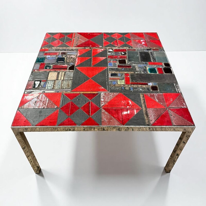 F 471 CK ceramic tiles coffee table by Pia Manu