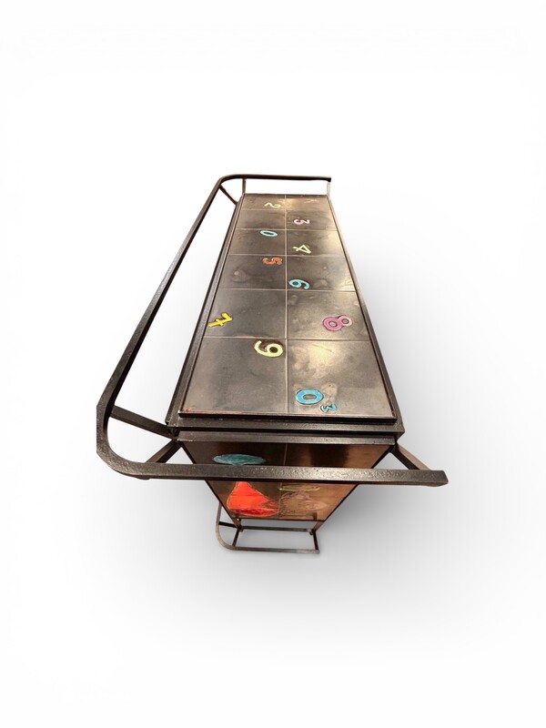 F 473 AS mid century bar with ceramic decor signed J. Belarti  