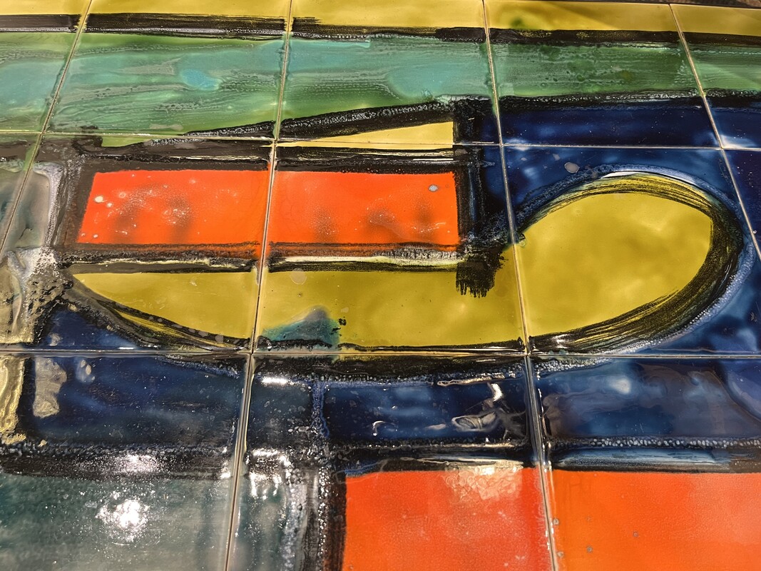 F 474 JD/RC ceramic tiles coffee table signed J. Belarti 