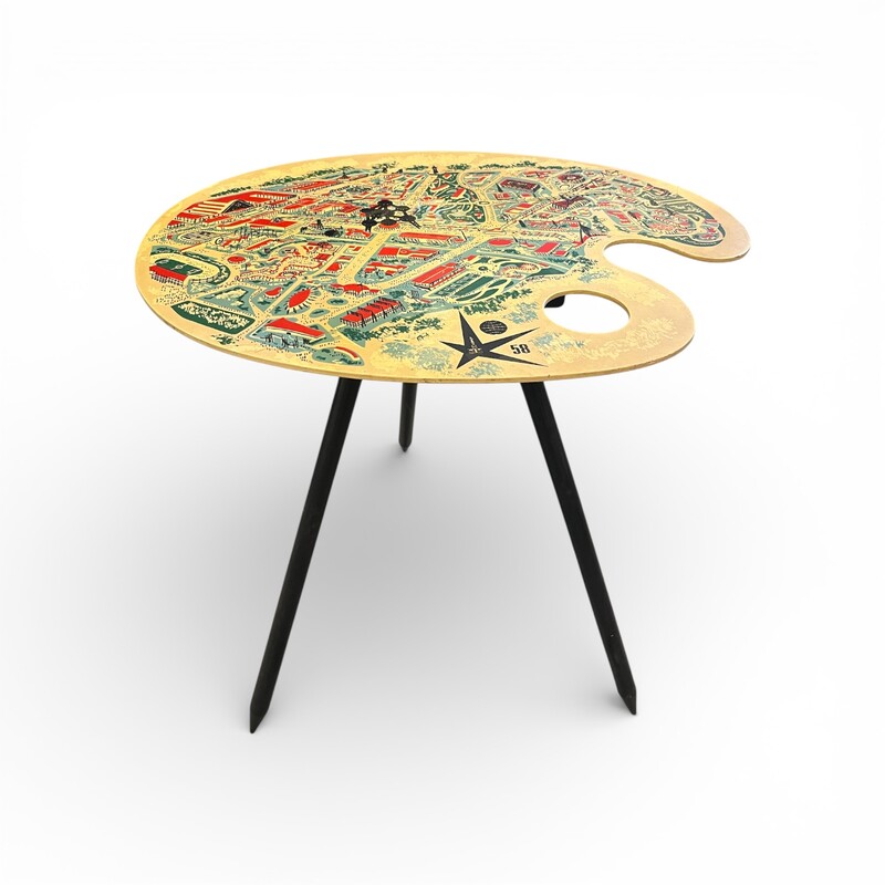 F 475 AG side table by Lucien De Roeck for Expo 58 Bois manu