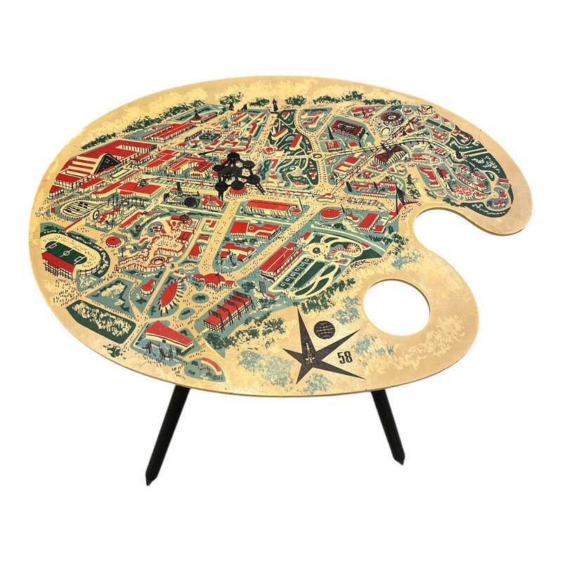 F 475 AG side table by Lucien De Roeck for Expo 58 Bois manu