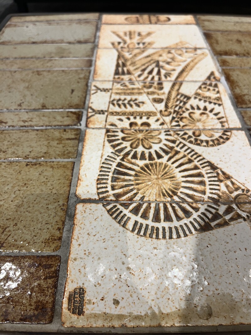 F 475 PL ceramic tiles coffee table by Roger Capron / Jean Derval