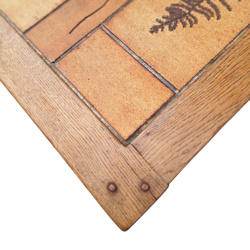 F 476 APO ceramic tiles coffee table with oak frame 