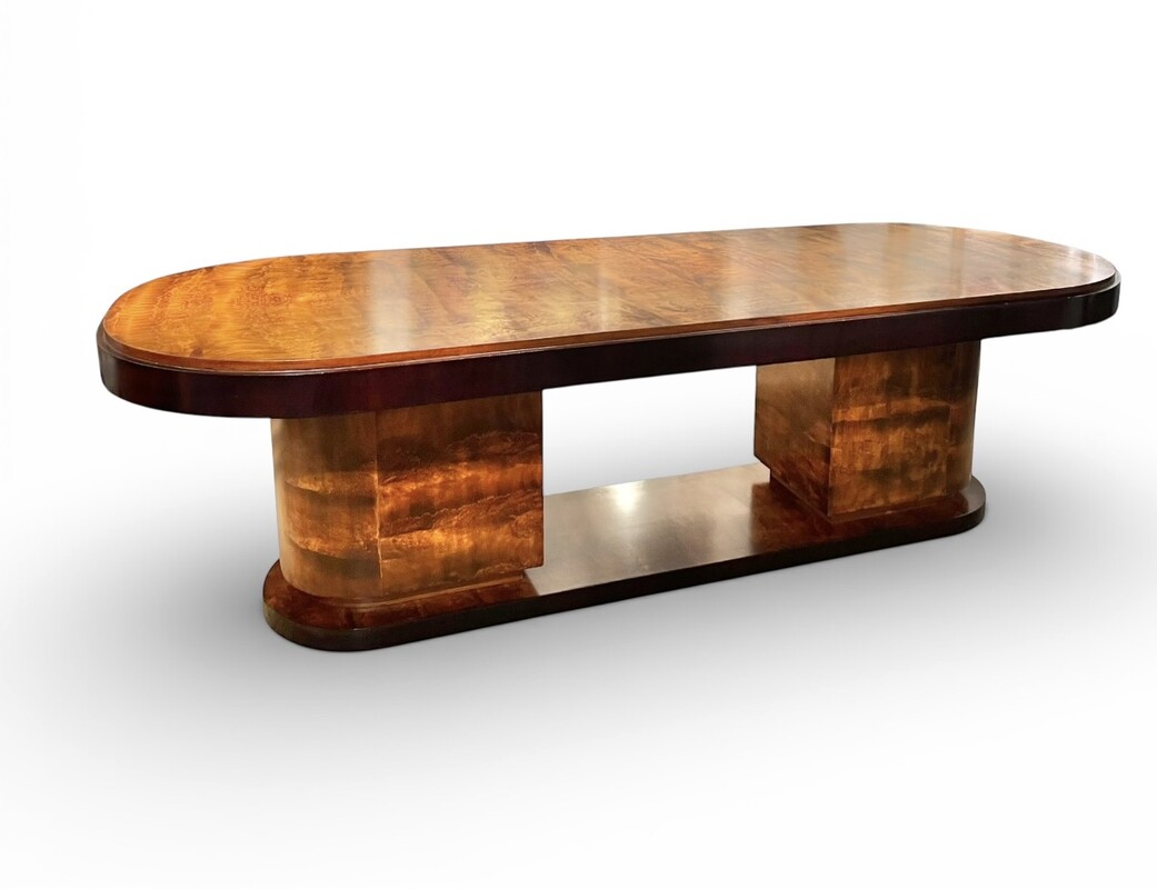 F 477 AS large «  paquebot style » art deco table, circa 1925