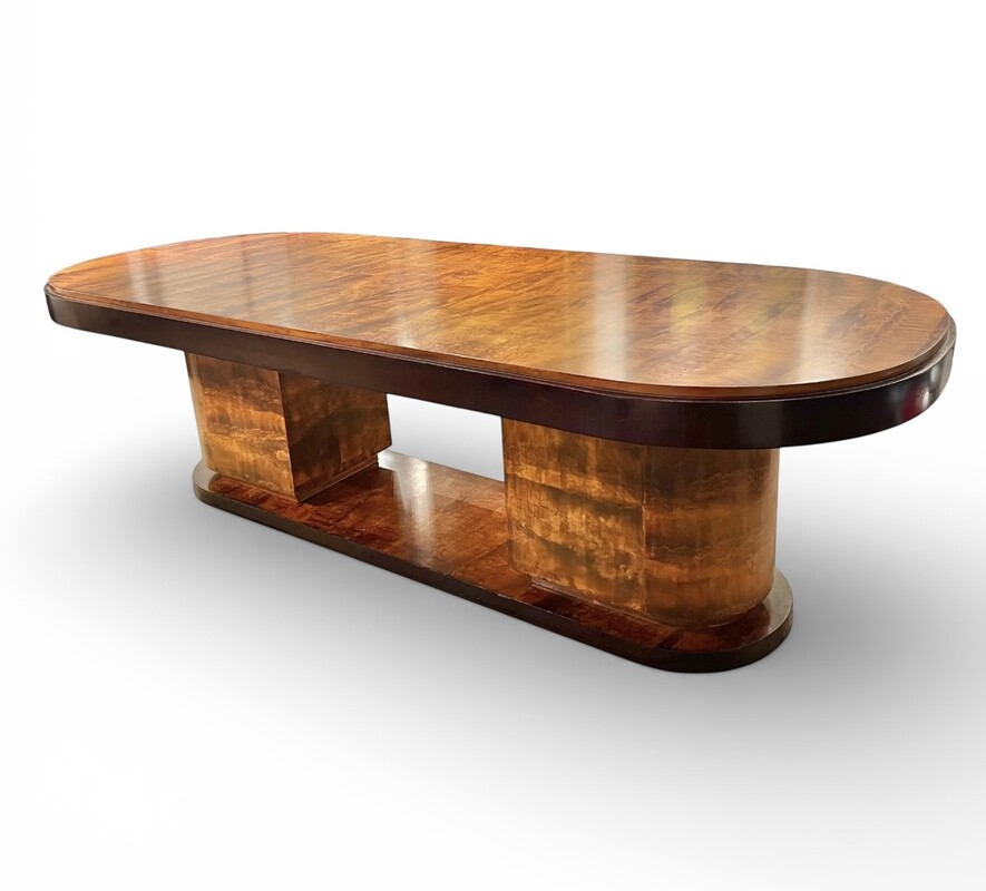 F 477 AS large «  paquebot style » art deco table, circa 1925