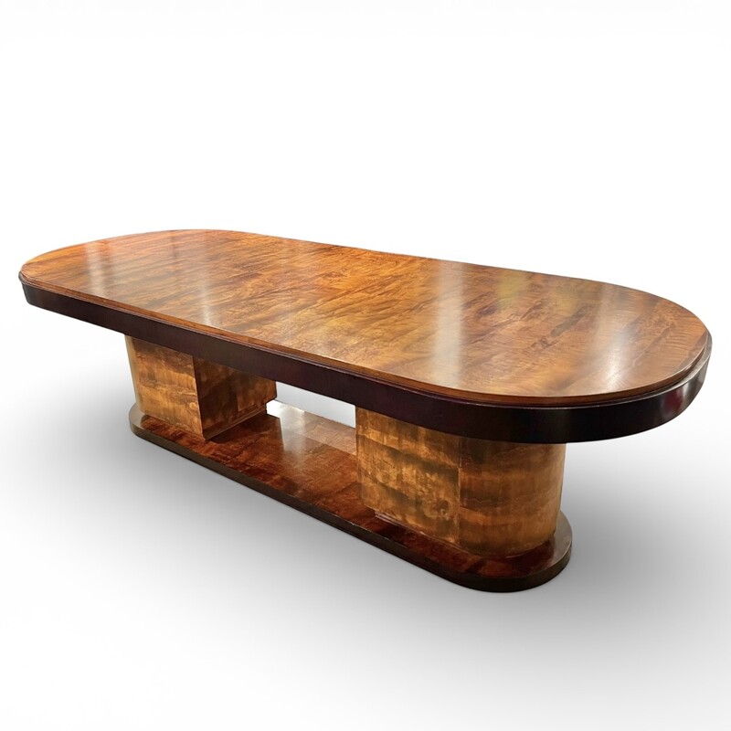 F 477 AS large «  paquebot style » art deco table, restored, circa 1925