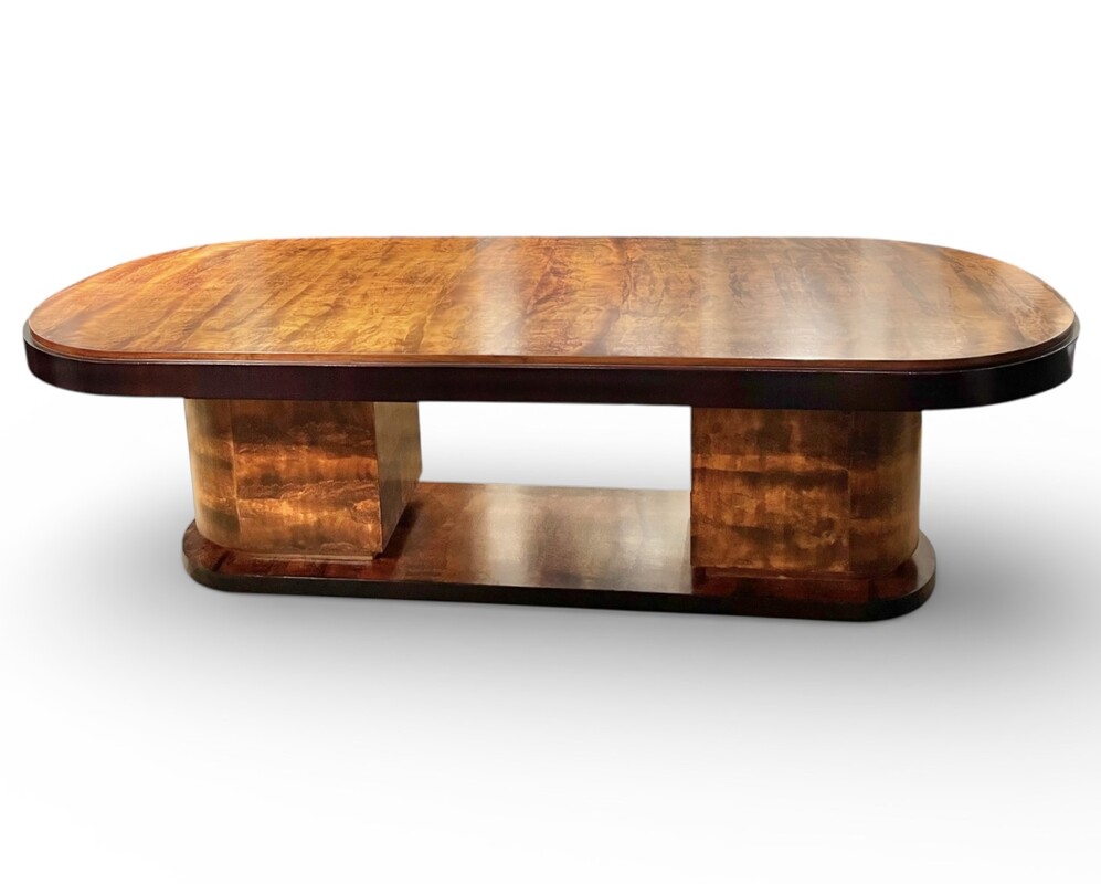 F 477 AS large «  paquebot style » art deco table, restored, circa 1925